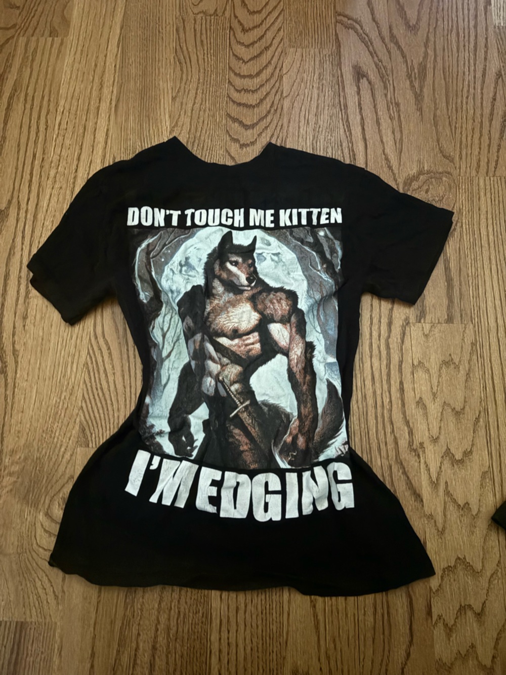Don't Touch Me Kitten Graphic Tee - Black